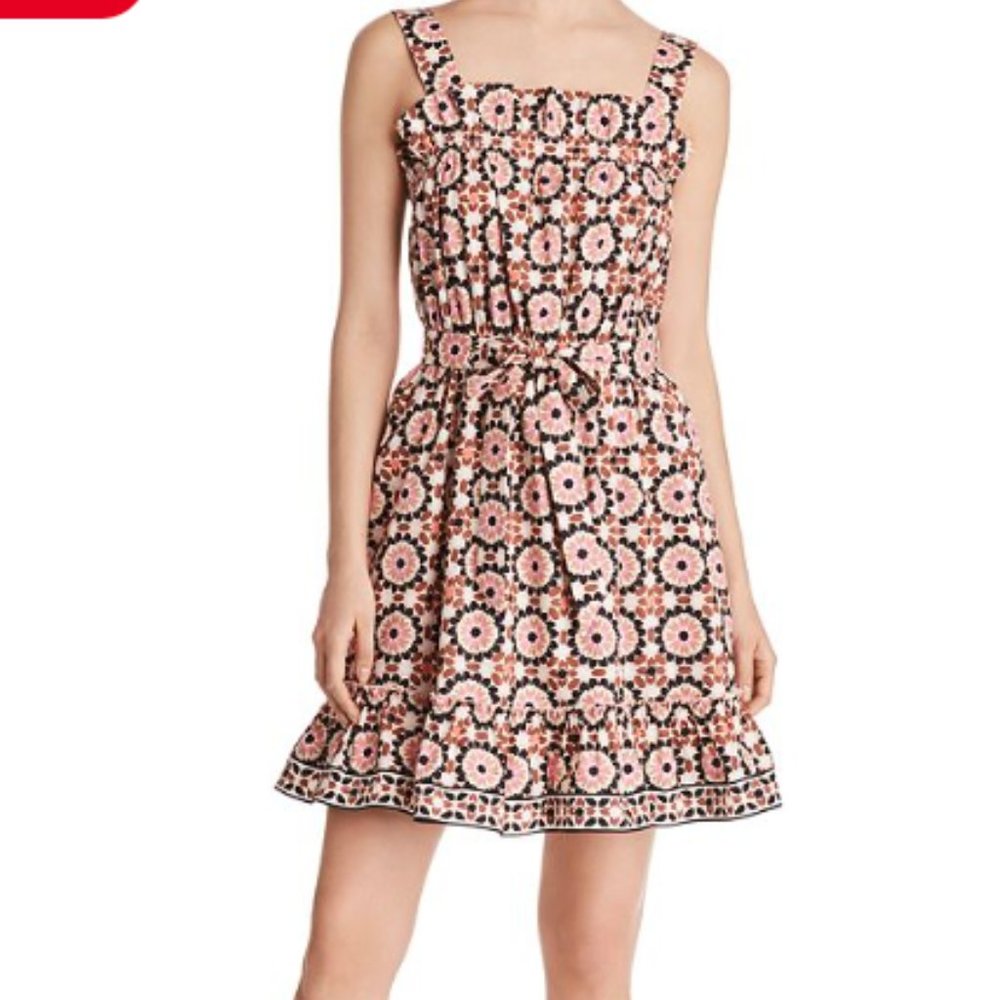 KATE SPADE Floral Mosaic Print Poplin Dress NWOT